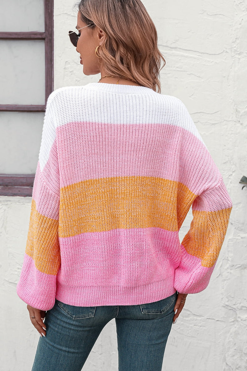 Carissa Color Block Ribbed Sweater