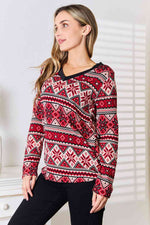 Serenity Snowflake Print Long Sleeve Top