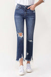 Jackie High Rise Crop Straight Leg Lovervet Jeans