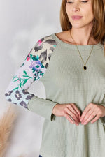 Brecklin Printed Round Neck Blouse