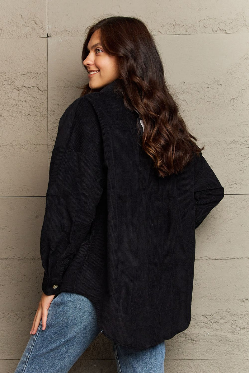 Harmony Dropped Shoulder Button-Down Jacket