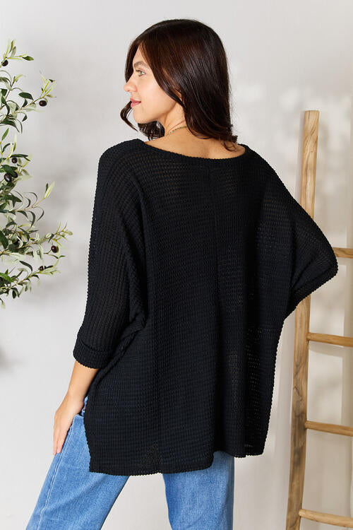 Huntley High-Low Slit Knit Top