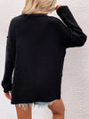 Buttoned Exposed Seam High-Low Sweater- 6 Colors