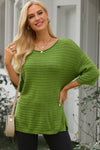 Olivia Dropped Shoulder Side Slit Sweater