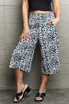 Leopard High Waist Flowy Wide Leg Pants