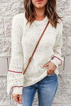 Serenity Multicolored Pilling Detail Ribbed Trim Sweater