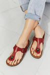 Drift Away T-Strap Flip-Flop in Wine