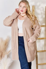 Kenzie Cable-Knit Pocketed Cardigan