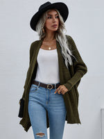 Waffle Knit Open Front Cardigan