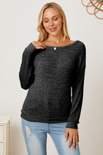 Opal Boat Neck Backless Dropped Shoulder T-Shirt