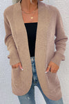 Kendall Open Front Rib-Knit Cardigan with Pockets