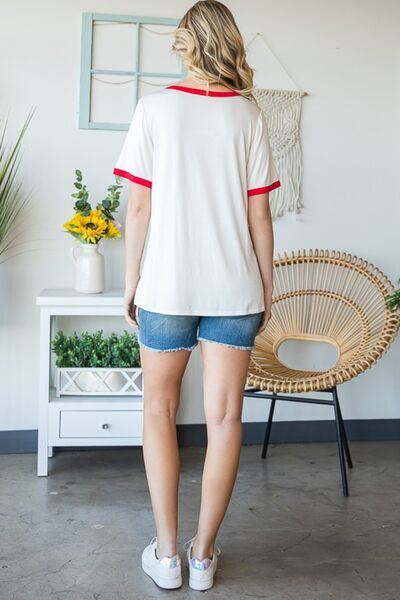 USA Contrast Trim Tee