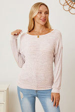 Opal Boat Neck Backless Dropped Shoulder T-Shirt