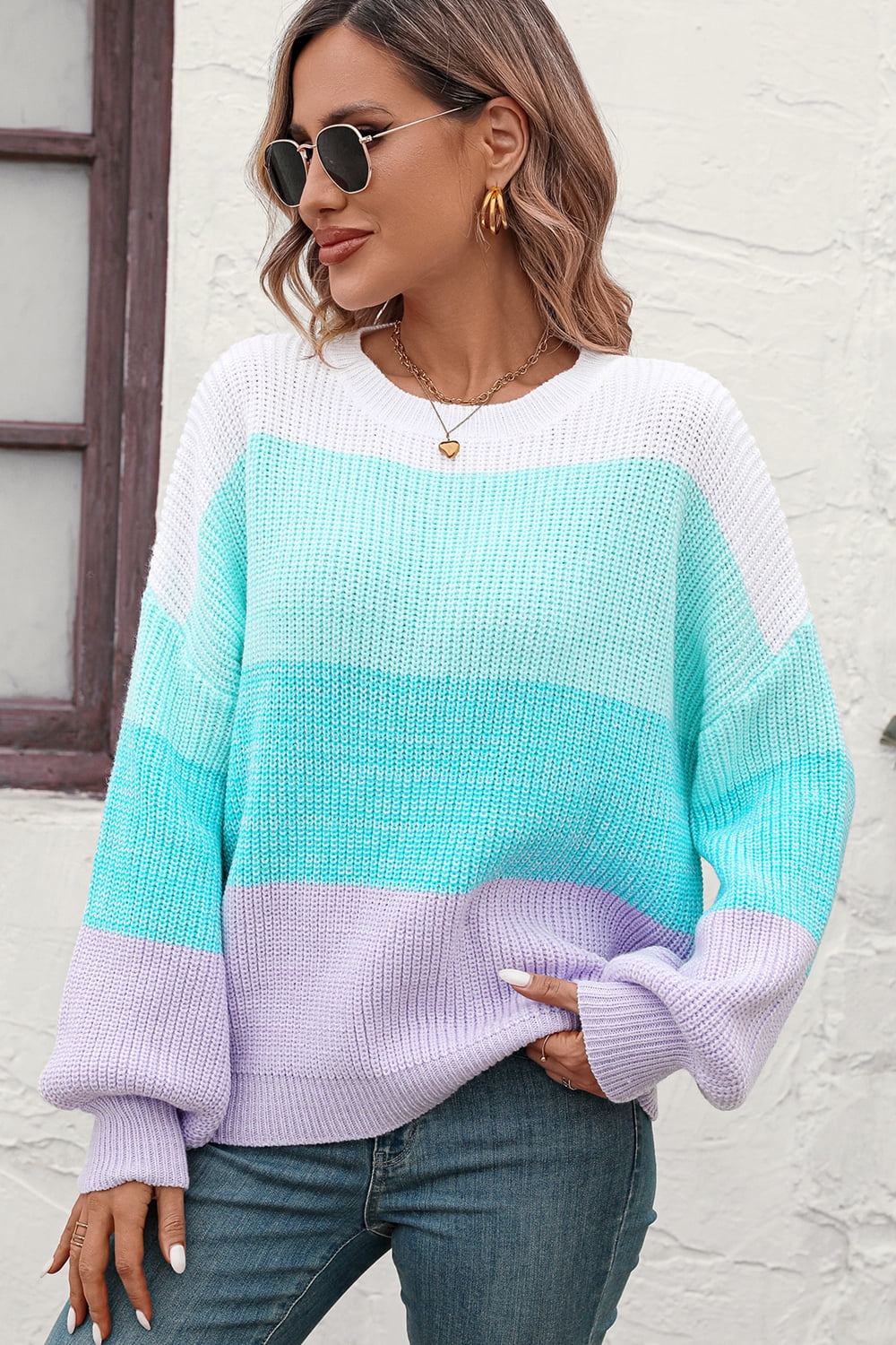 Carissa Color Block Ribbed Sweater