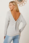 Opal Boat Neck Backless Dropped Shoulder T-Shirt