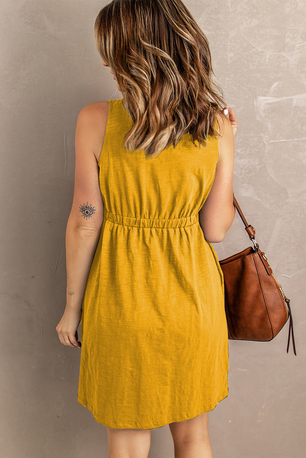 Penelope Sleeveless Button Down Mini Dress