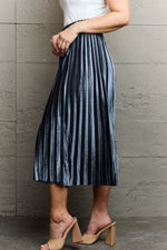 Fiona Accordion Pleated Flowy Midi Skirt