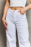 Raelene High Waist Wide Leg Jeans in White by Risen