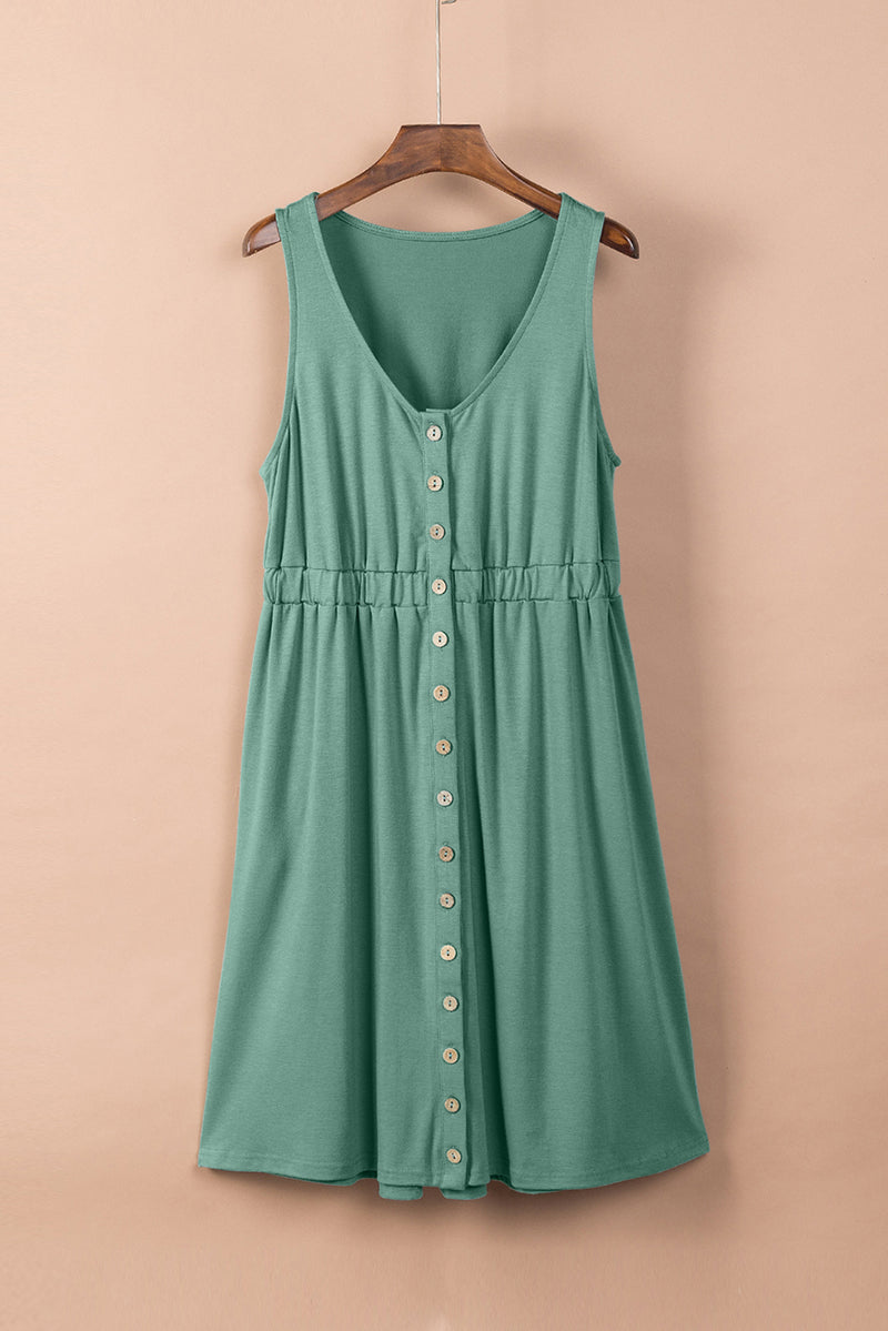 Penelope Sleeveless Button Down Mini Dress