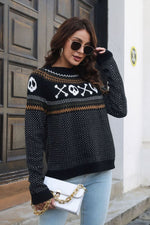 Ghost Pattern Long Sleeve Sweater