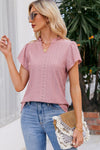 Josephine Notched Neck Puff Sleeve Blouse