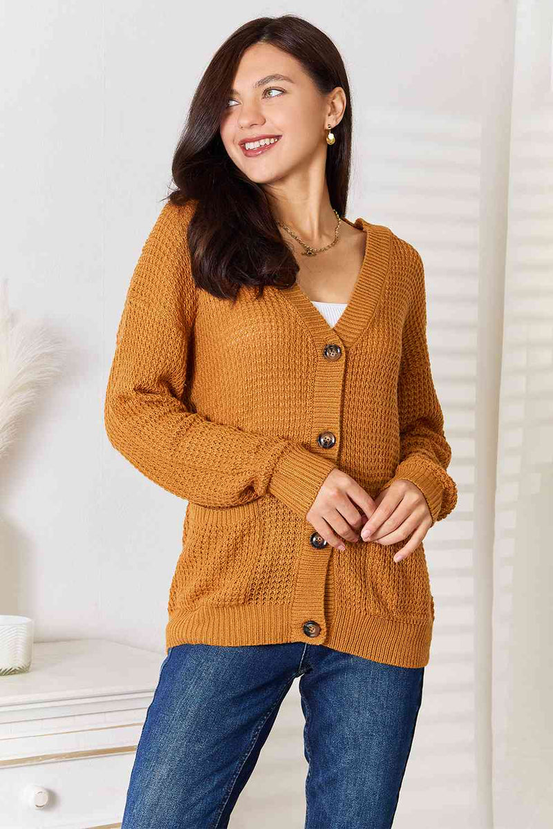 Lucy Drop Shoulder Button Down Cardigan with Pockets