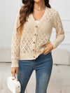 Maya Openwork V-Neck Knit Cardigan