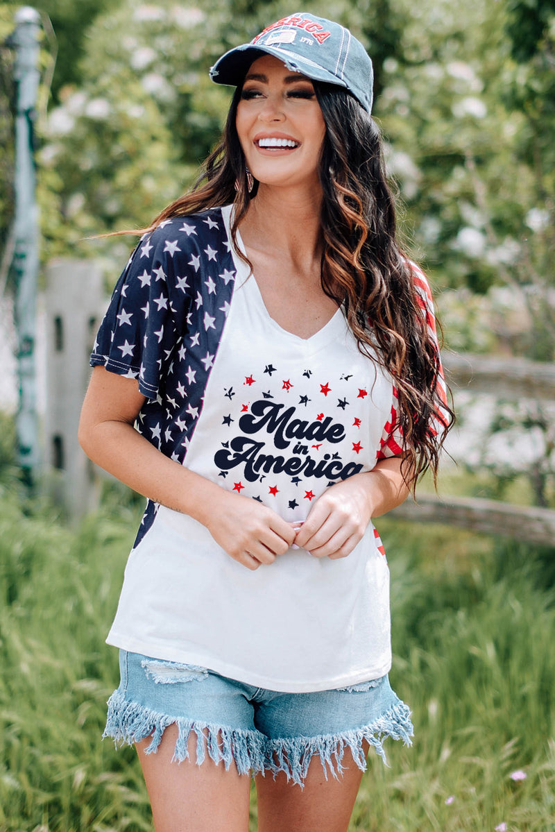 Stars and Stripes V-Neck Tee