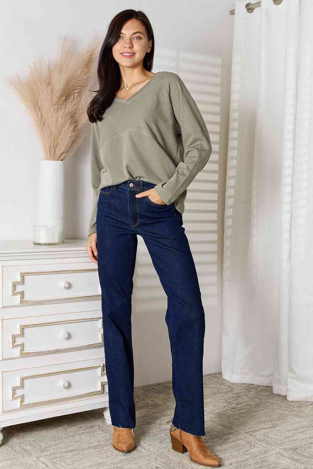 Victoria V-Neck Long Sleeve T-Shirt