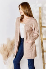 Kenzie Cable-Knit Pocketed Cardigan