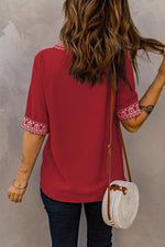 Jasmine Embroidered V-Neck Top