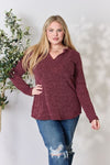 Kayla Notched Long Sleeve Top