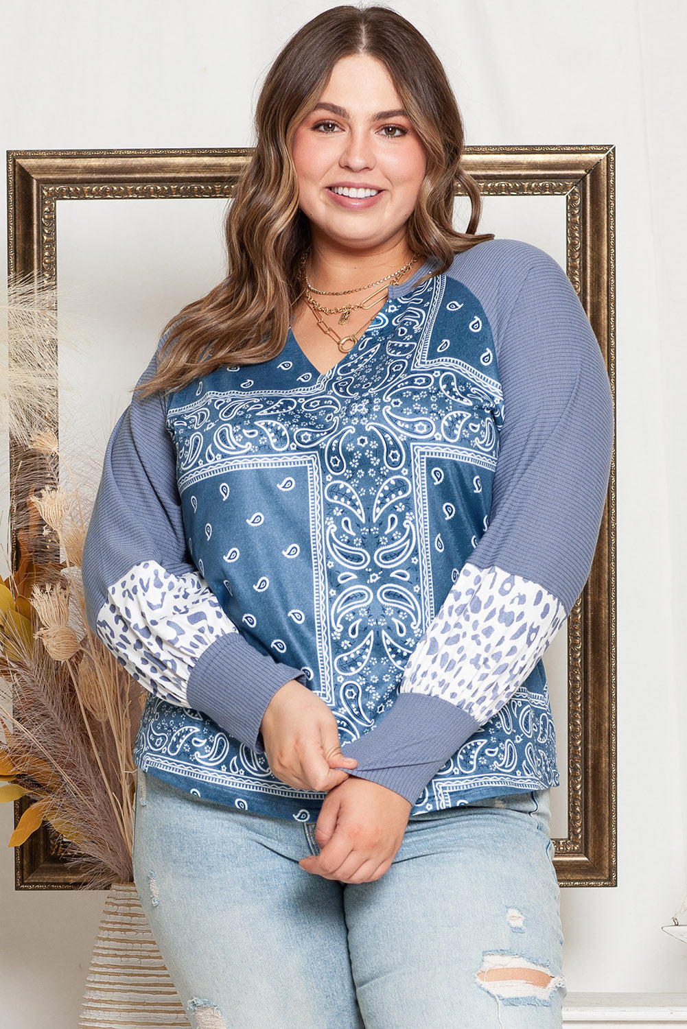 Plus Size Alicia  Raglan Sleeve Blouse