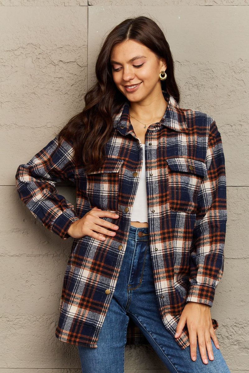 Skylar Plaid Button-Down Long Sleeve Jacket