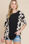 Rodeo Love Ribbed Animal Contrast Tee