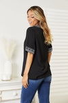 Camille Embroidered Notched Neck Top