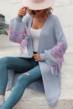 Eva Fringe Sleeve Dropped Sholder Cardigan