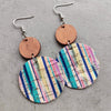 Round Shape Wooden Dangle Earrings