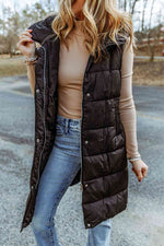 Stormi Longline Hooded Sleeveless Puffer Vest