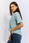 Made For You Waffle Top in Blue