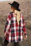 Plaid Dropped Shoulder Pocketed Shirt Jacket- 5 Colors