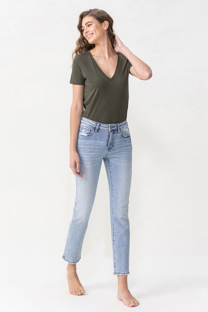Andrea Midrise Crop Straight Lovervet Jeans