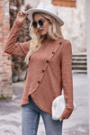 Destiny Ribbed Buttoned Long Sleeve Tee