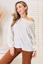 Naomi Eyelet Dropped Shoulder Blouse