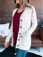 Rashelle Cable-Knit Button Cardigan