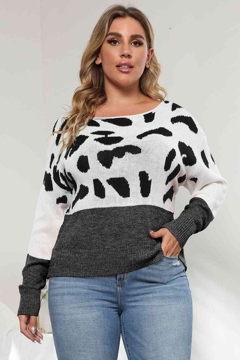 Plus Size Leopard Sweater