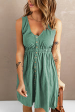 Penelope Sleeveless Button Down Mini Dress