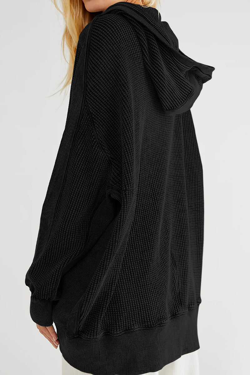 Oversized Fit Zip-Up Long Sleeve Jacket