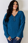 Lucy Ribbed Half Button Long Sleeve