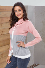 Color Block Raglan Sleeve Drawstring Sweatshirt- 5 Colors